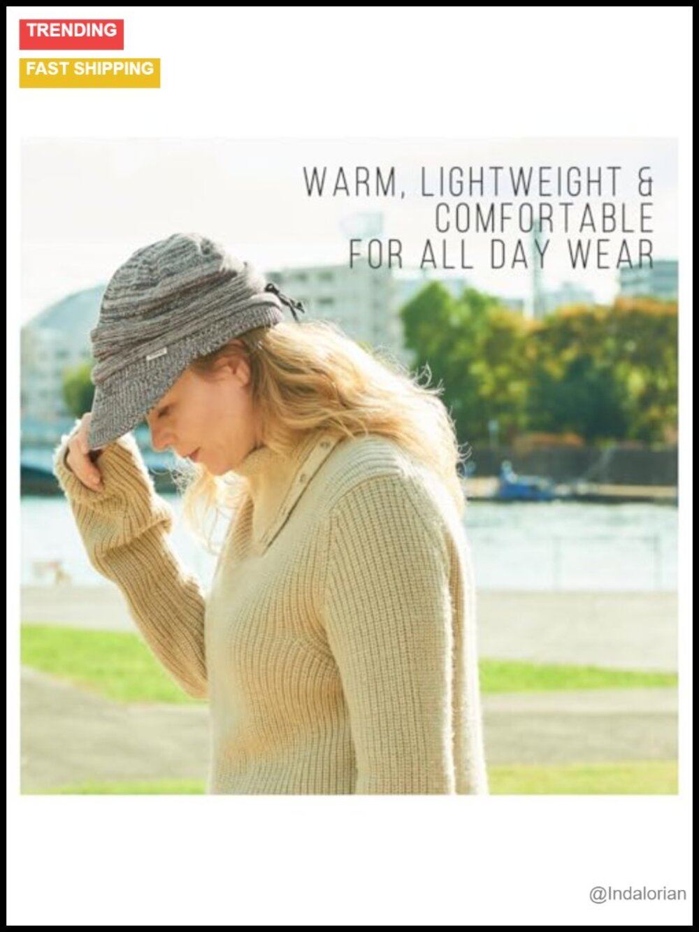 Organic Cotton Slouchy Visor Beanie UPF50+ Foldable Brim Chemo Hat - Picture 5 of 6